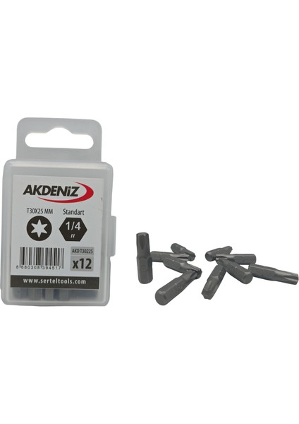 AKD/T30225 1/4 Torx T30X25 mm 144 Adet Bits Uç