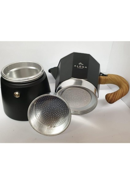 Moka Pot Siyah 300 ml 6 Cup fırsatları