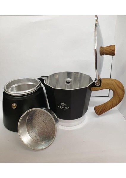 Moka Pot Siyah 300 ml 6 Cup indirimleri