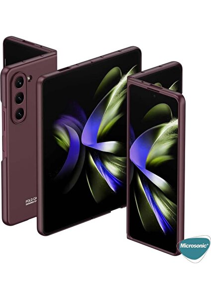 Samsung Galaxy Z Fold 5 Kılıf Shape Hard Cover Bordo