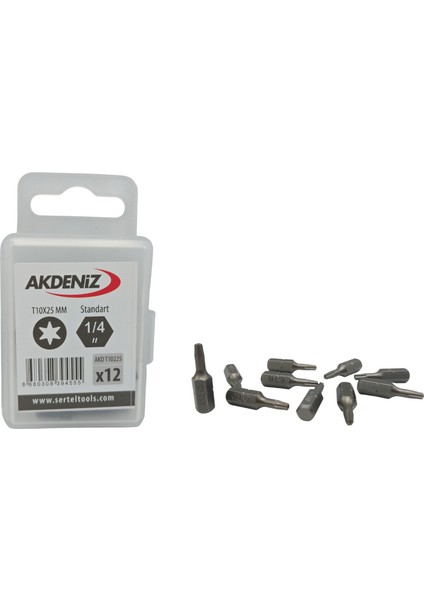 AKD/T10225 1/4 Torx T10X25 mm 144 Adet Bits Uç