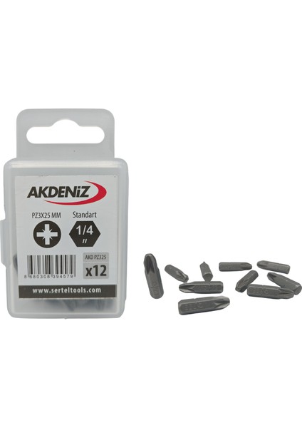 AKD/325 1/4 Yıldız PZ3X25 mm 144 Adet Bits Uç