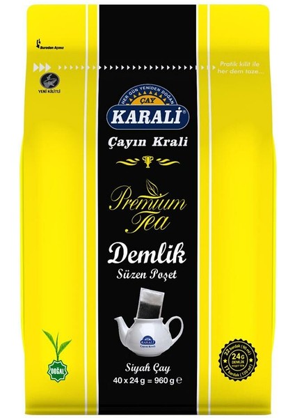 Karali Çay Premium Jumbo Demlik Poşet Siyah Çay 40x24 gr