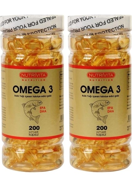 Omega 3 Balık Yağı 1000 Mg 2X200 Kapsül