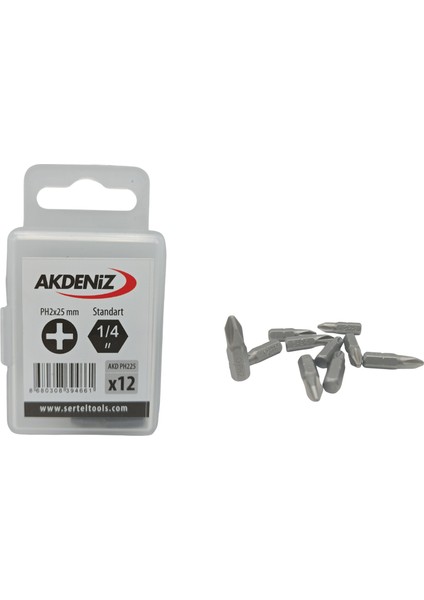 AKD/225 1/4 Yıldız PH2X25 mm 144 Adet Bits Uç