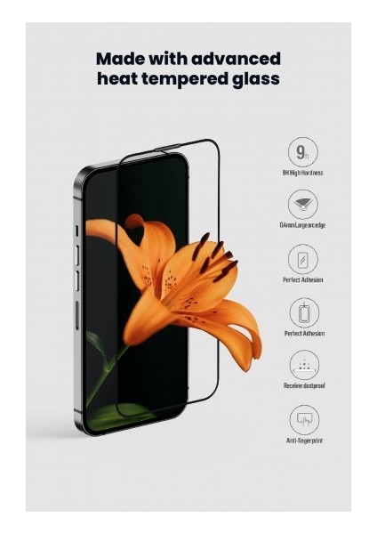 iPhone 14 Pro Max Kırılmaz Cam Tam Kaplayan Ekran Koruyucu Kolay Kurulum Aparatlı