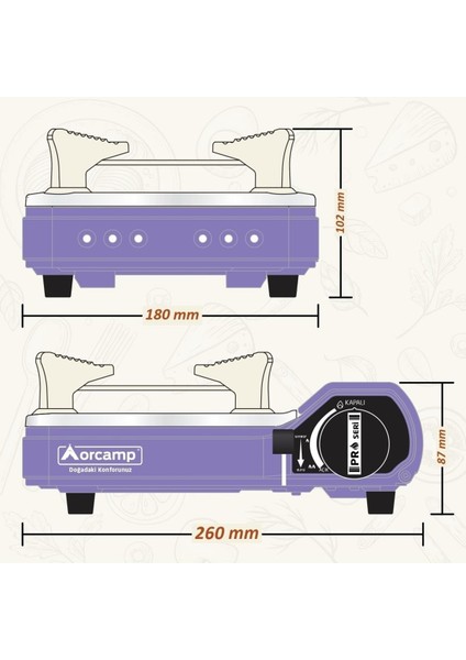 Tekli Mini Portatif Kamp ve Karavan Ocağı Gaz Stop Emniyetli Ck 506
