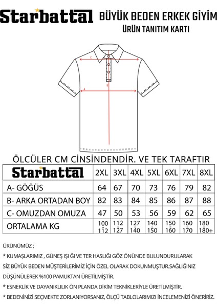Büyük Beden Polo Yaka Tişört Ninety Seven 23417 Kırmızı