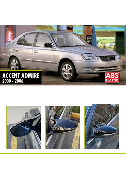 Accent Admire Batman Yarasa Ayna Kapağı Piano Black / 2003 - 2006