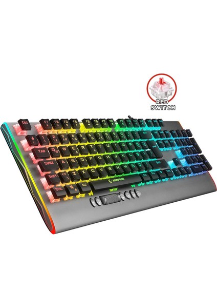 KB-R211 Prime Rgb Backlight Kristal Red Switch Mekanik Gaming Oyuncu