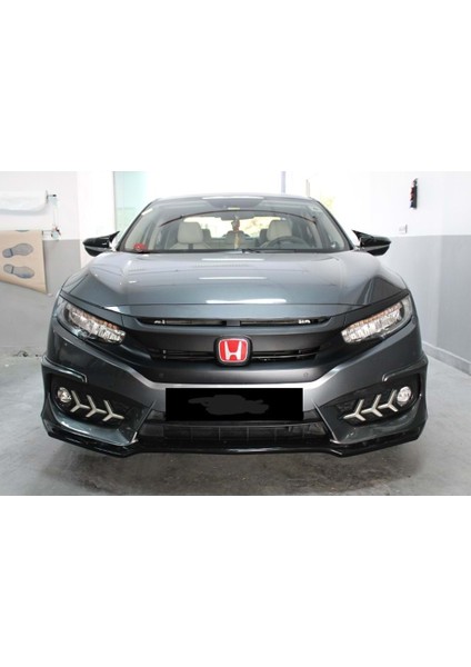 Honda Civic Fc5 Batman Yarasa Ayna Kapağı Piano Black / 2016-2021