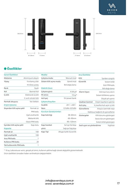 Easykey DDL603E-5HWS Akıllı Kollu Kapı Kilidi