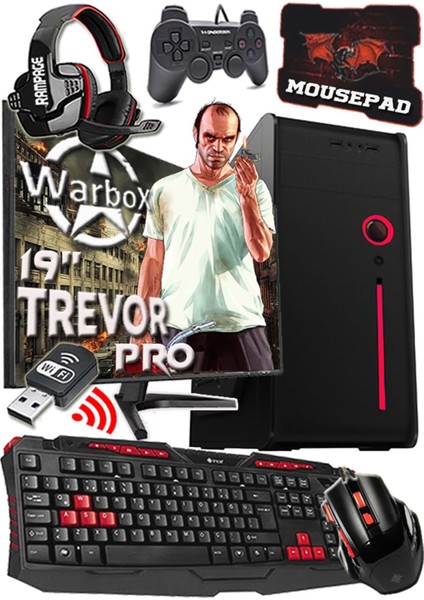 Trevor Pro I3 3220 8gb Ram 256GB SSD R5 230 2gb E.kartı 18.5 Hd Monitör Oyuncu Bilgisayarı