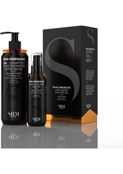 Man-Dımensıon Hair & Beard Care Pro-Set Şampuan+Serum