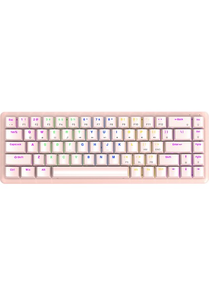 Rebel Pembe Low Profile Us Layout Rainbow Mekanik Klavye Gaming Klavye Oyuncu Klavye