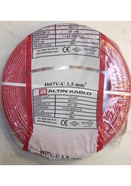 Bakır 1.5 Nya Tesisat Kablosu.