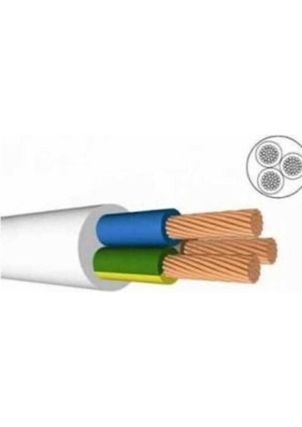 Üçlü Uzatma Kablosu 10 Metre 3x1.5 mm Bakır Fiş Priz Tse 3lü 10 mt Grup 3500 W