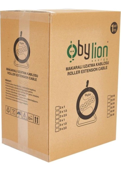 Seyyar Makaralı Uzatma 3*1,5 mm 20 mt Termal Sigortalı