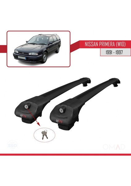 Nissan Primera (W10) 1991-1997 Arası ile Uyumlu Ace-1 Ara Atkı Tavan Barı Siyah