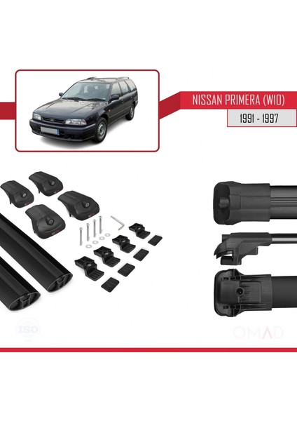 Nissan Primera (W10) 1991-1997 Arası ile Uyumlu Ace-1 Ara Atkı Tavan Barı Siyah