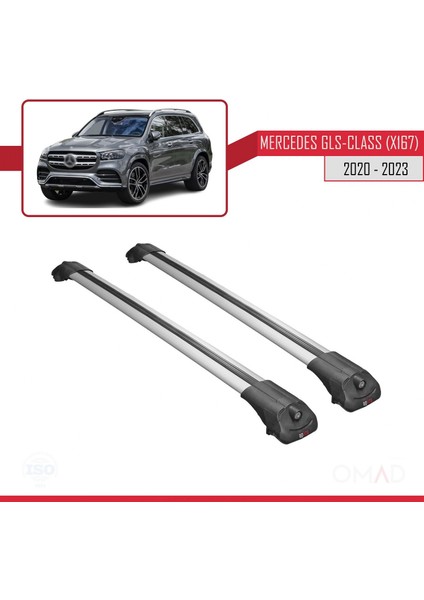 Mercedes Gls-Class (X167) 2020 ve Sonrası ile Uyumlu Ace-1 Ara Atkı Tavan Barı Gri modelleri