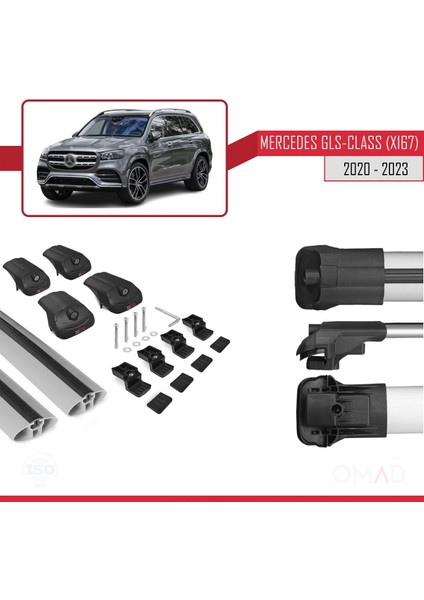 Mercedes Gls-Class (X167) 2020 ve Sonrası ile Uyumlu Ace-1 Ara Atkı Tavan Barı Gri indirimleri