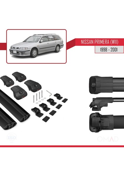 Nissan Primera (W11) 1998-2001 Arası ile Uyumlu Ace-1 Ara Atkı Tavan Barı Siyah indirimleri