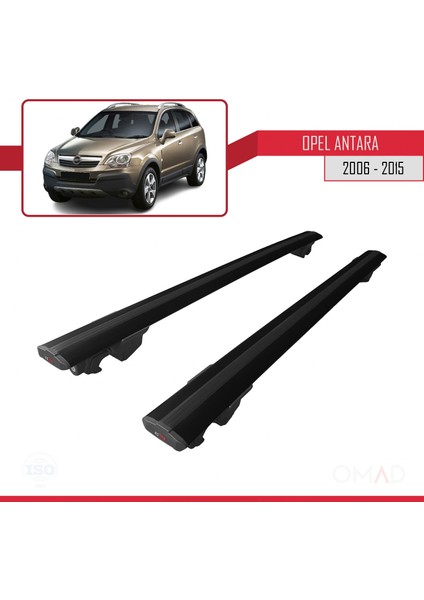 Opel Antara 2006-2016 Arası ile Uyumlu Hook Model Anahtar Kilitli Ara Atkı Tavan Barı Siyah