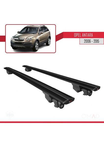 Opel Antara 2006-2016 Arası ile Uyumlu Hook Model Anahtar Kilitli Ara Atkı Tavan Barı Siyah