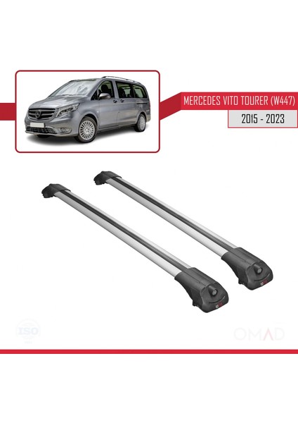 Mercedes Vito Tourer (W447) 2015 ve Sonrası ile Uyumlu Ace-1 Ara Atkı Tavan Barı Gri modelleri