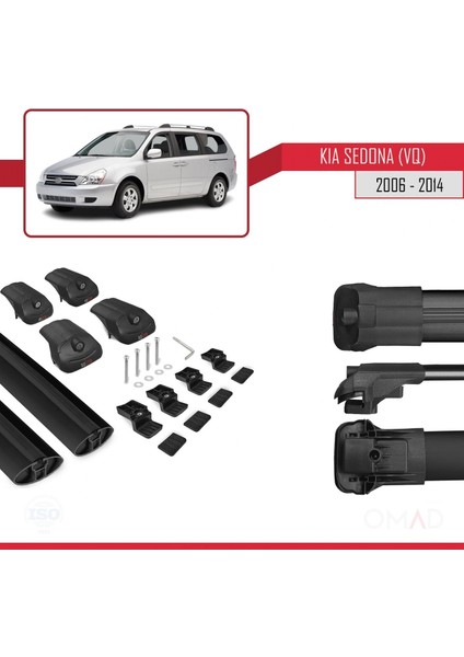 Kia Sedona (Vq) 2006-2014 Arası ile Uyumlu Ace-1 Ara Atkı Tavan Barı Siyah indirimleri