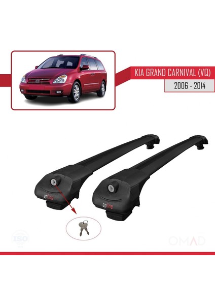 Kia Grand Carnival (Vq) 2006-2014 Arası ile Uyumlu Ace-1 Ara Atkı Tavan Barı Siyah