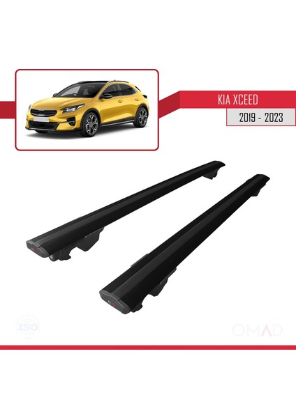 Kia Xceed (Cd) 2019 ve Sonrası ile Uyumlu Hook Model Anahtar Kilitli Ara Atkı Tavan Barı Siyah