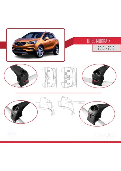 Opel Mokka x 2016-2020 Arası ile Uyumlu Ace-2 Ara Atkı Tavan Barı Siyah indirimleri