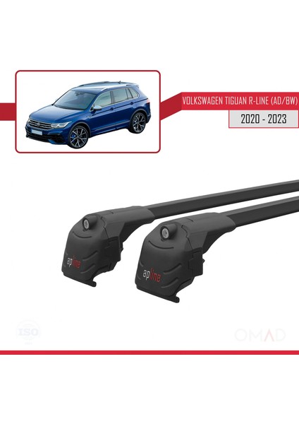 Volkswagen Tıguan R-Lıne (Ad/bw) 2020 ve Sonrası ile Uyumlu Ace-2 Ara Atkı Tavan Barı Siyah