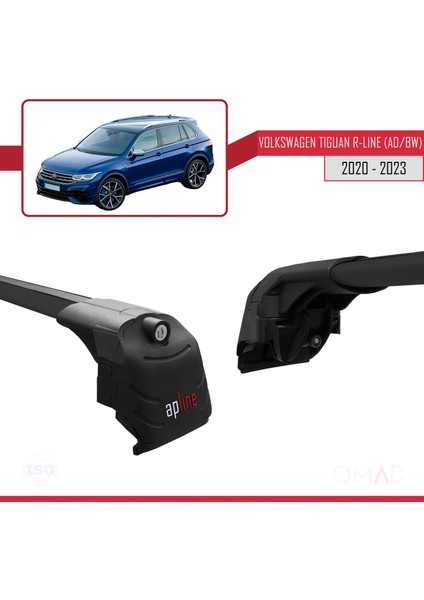 Volkswagen Tıguan R-Lıne (Ad/bw) 2020 ve Sonrası ile Uyumlu Ace-2 Ara Atkı Tavan Barı Siyah