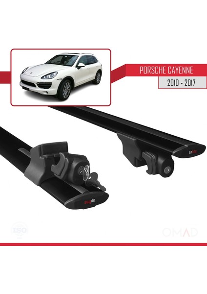 Porsche Cayenne 2010-2017 Arası ile Uyumlu Hook Model Anahtar Kilitli Ara Atkı Tavan Barı Siyah indirimleri