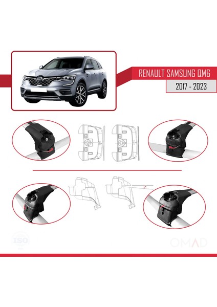 Renault Samsung Qm6 2017 ve Sonrası ile Uyumlu Ace-2 Ara Atkı Tavan Barı Gri indirimleri