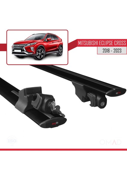 Mitsubishi Eclipse Cross (Gk) 2018 ve Sonrası ile Uyumlu Hook Model Anahtar Kilitli Ara Atkı Tavan Barı Siyah