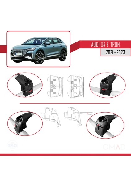 Audi Q4 E-Tron 2021 ve Sonrası ile Uyumlu Ace-2 Ara Atkı Tavan Barı Gri indirimleri