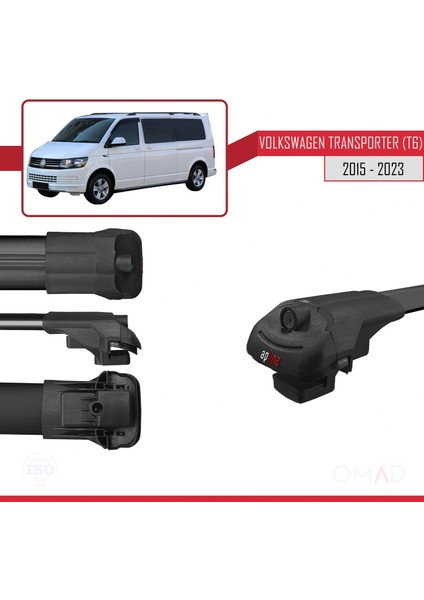 Volkswagen Transporter (T6) 2015 ve Sonrası ile Uyumlu Ace-1 Ara Atkı Tavan Barı Siyah 4 Adet Bar fırsatları