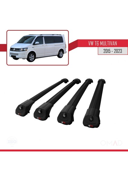 Volkswagen Multivan (T6) 2015 ve Sonrası ile Uyumlu Ace-1 Ara Atkı Tavan Barı Siyah 4 Adet Bar modelleri