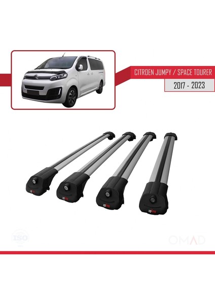 Citroen Jumpy - Space Tourer 2017 ve Sonrası ile Uyumlu Ace-1 Ara Atkı Tavan Barı Gri 4 Adet Bar modelleri