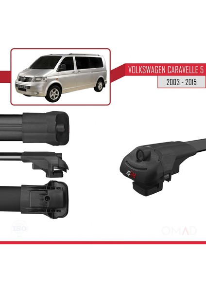 Volkswagen Caravelle (T5) 2003-2015 Arası ile Uyumlu Ace-1 Ara Atkı Tavan Barı Siyah 4 Adet Bar fırsatları