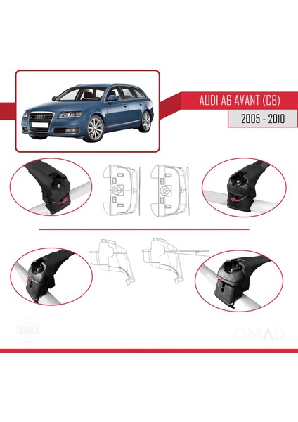 Audi A6 Avant (C6) 2005-2010 Arası ile Uyumlu Ace-2 Ara Atkı Tavan Barı Siyah indirimleri