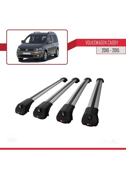 Volkswagen Caddy 2010-2015 Arası ile Uyumlu Ace-1 Ara Atkı Tavan Barı Gri 4 Adet Bar modelleri