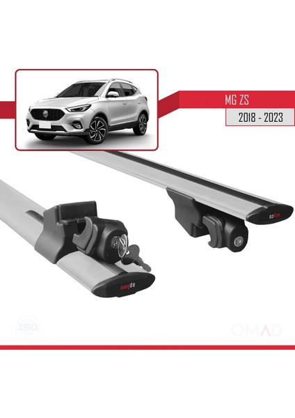 Mg Zs 2018 ve Sonrası ile Uyumlu Hook Model Anahtar Kilitli Ara Atkı Tavan Barı Gri