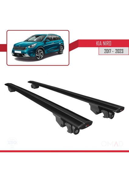 Kia Niro (De) 2017 ve Sonrası ile Uyumlu Hook Model Anahtar Kilitli Ara Atkı Tavan Barı Siyah