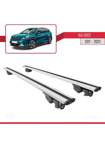Kia Niro (De) 2017 ve Sonrası ile Uyumlu Hook Model Anahtar Kilitli Ara Atkı Tavan Barı Gri