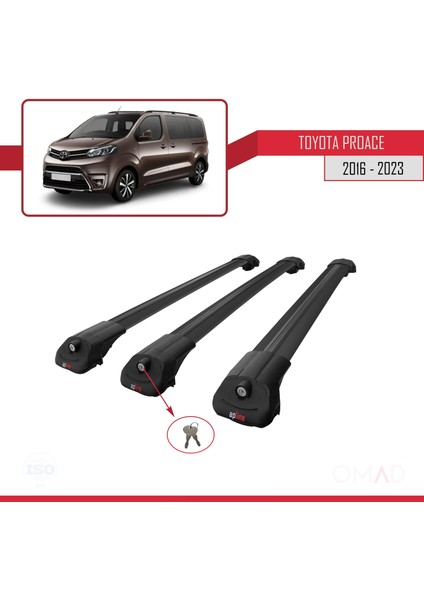 Toyota Proace 2016 ve Sonrası ile Uyumlu Ace-1 Ara Atkı Tavan Barı Siyah 3 Adet Bar fırsatları